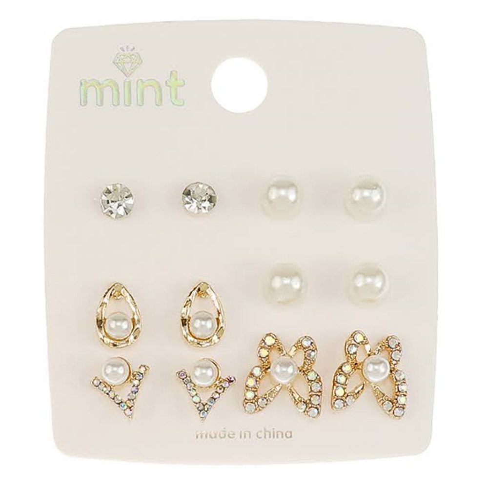 6 Pair Butterfly Earring Set