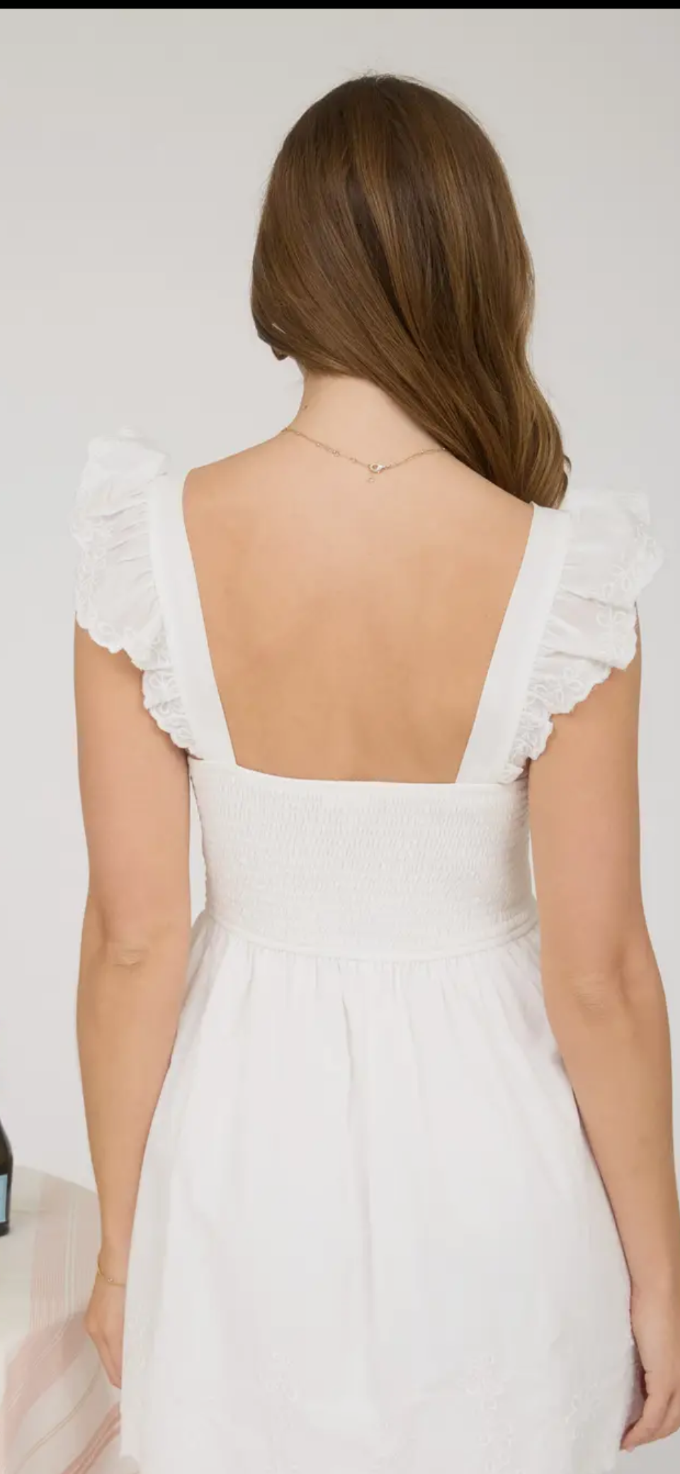 SCALLOP EMBROIDERY TRIM CORSET MINI DRESS