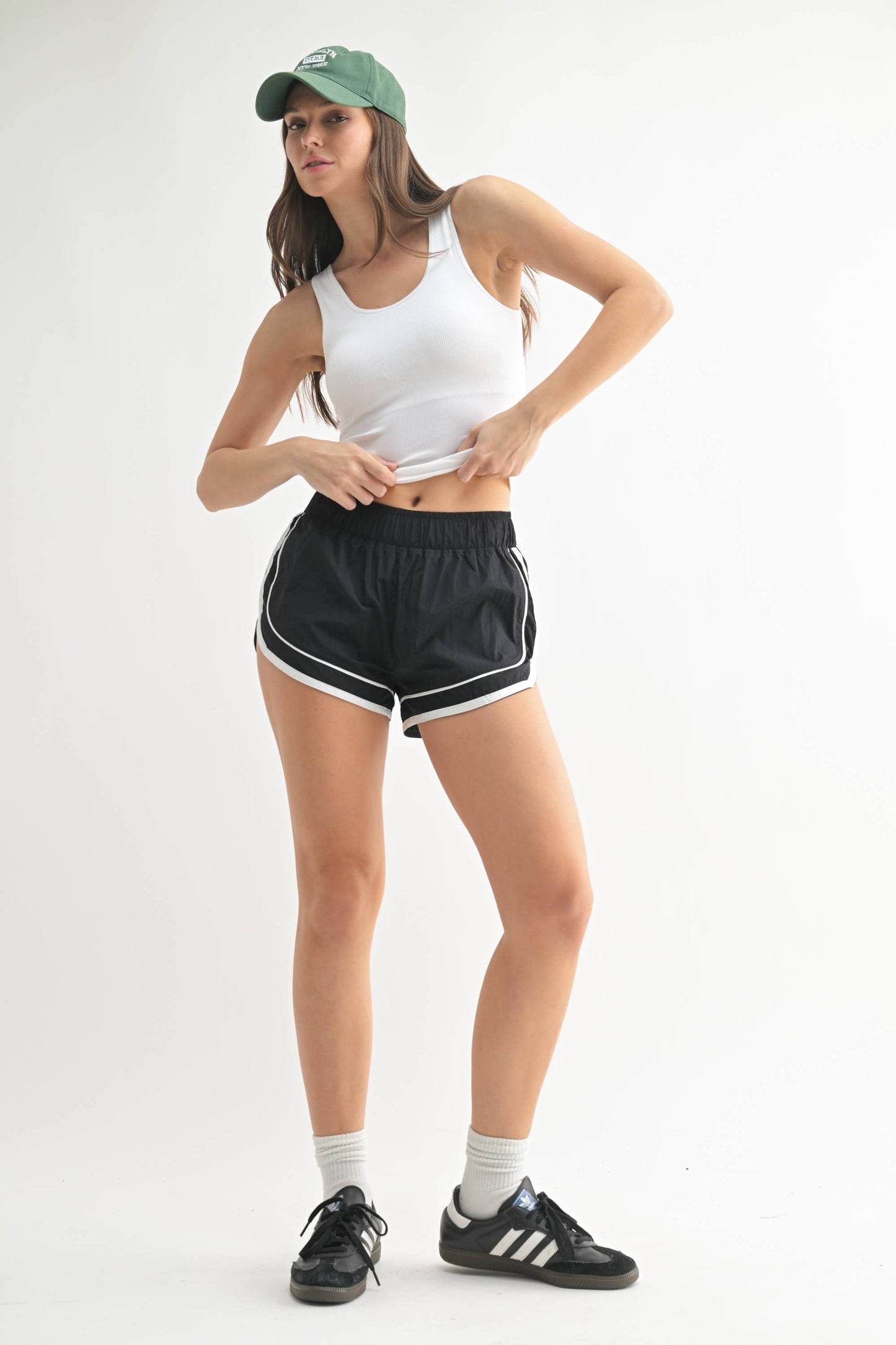 Classic Seamless Ribbed Tank Top: White with padding