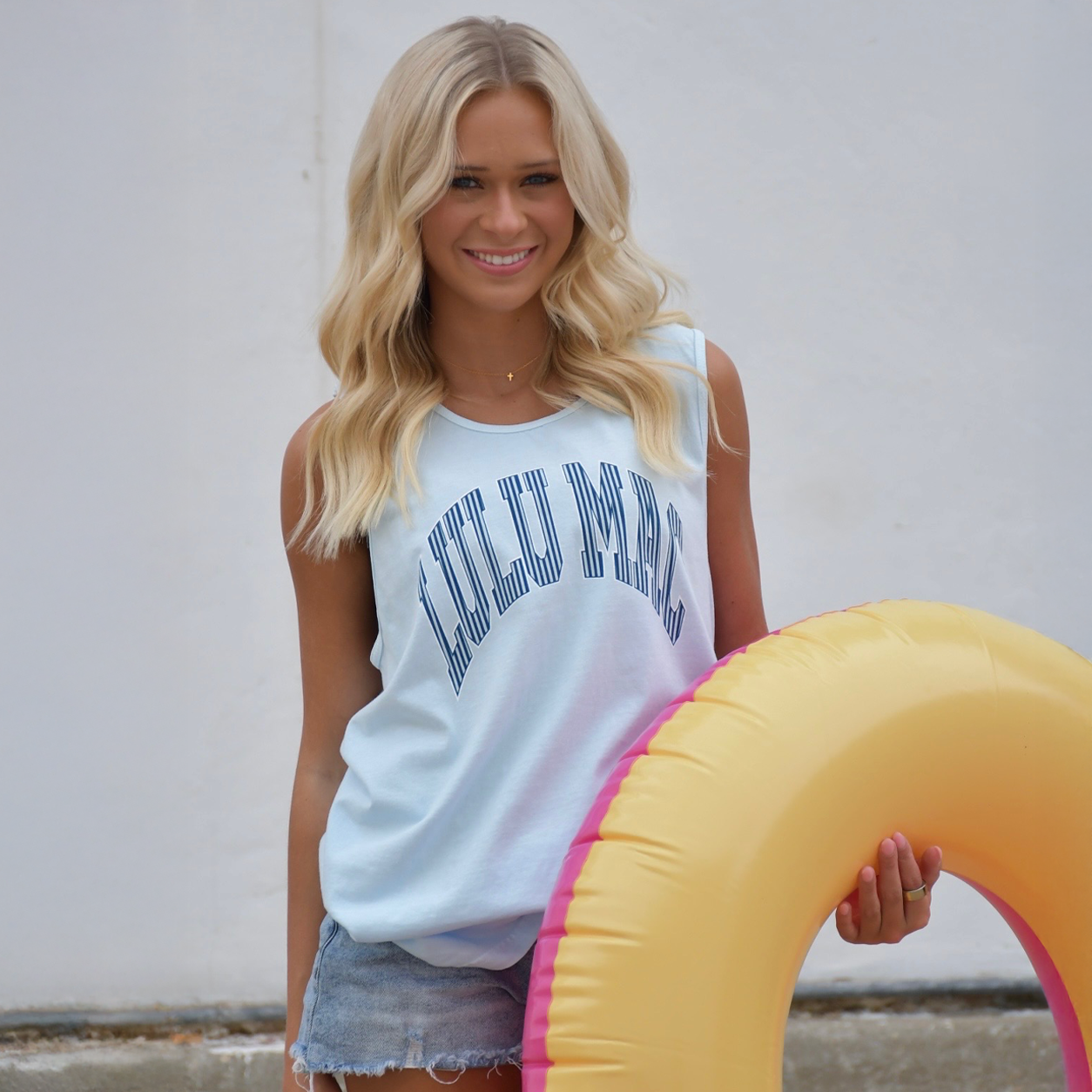 Lulu macStripe Adult Chambray Comfort Colors Tank
