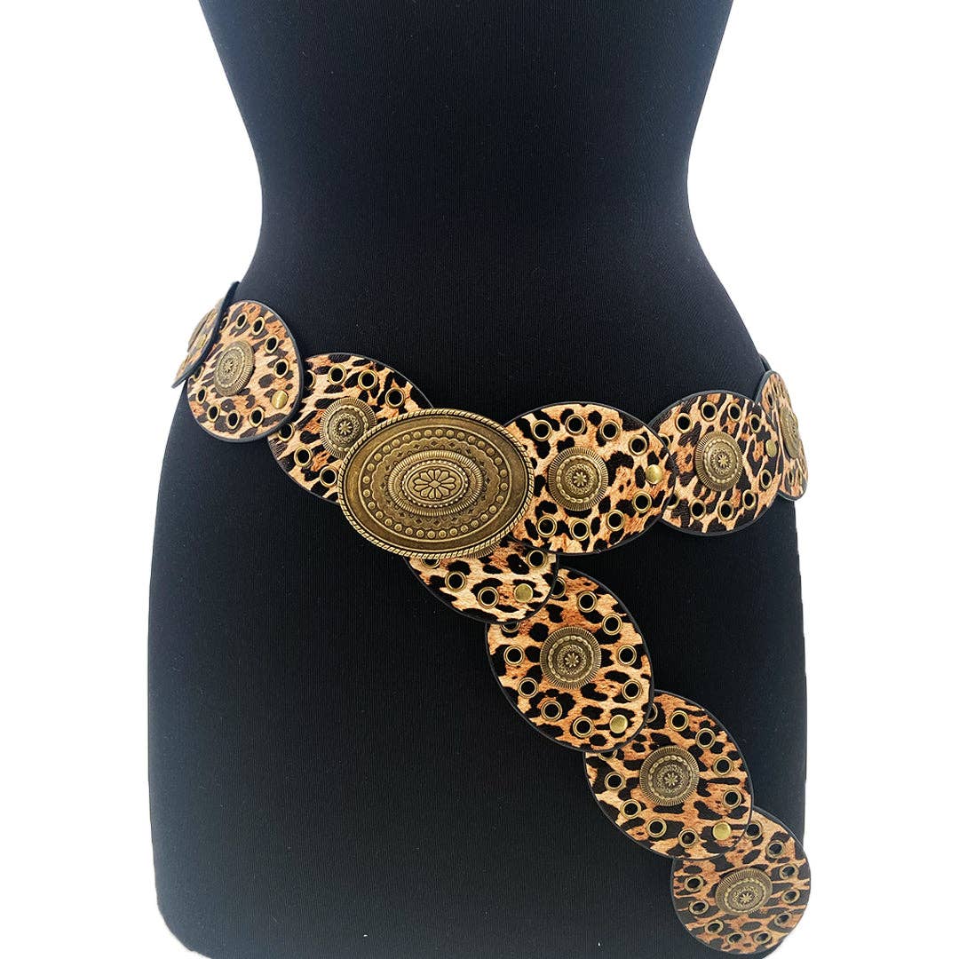 Girlie Girl Originals - Small Oval Disc Belt-Leopard