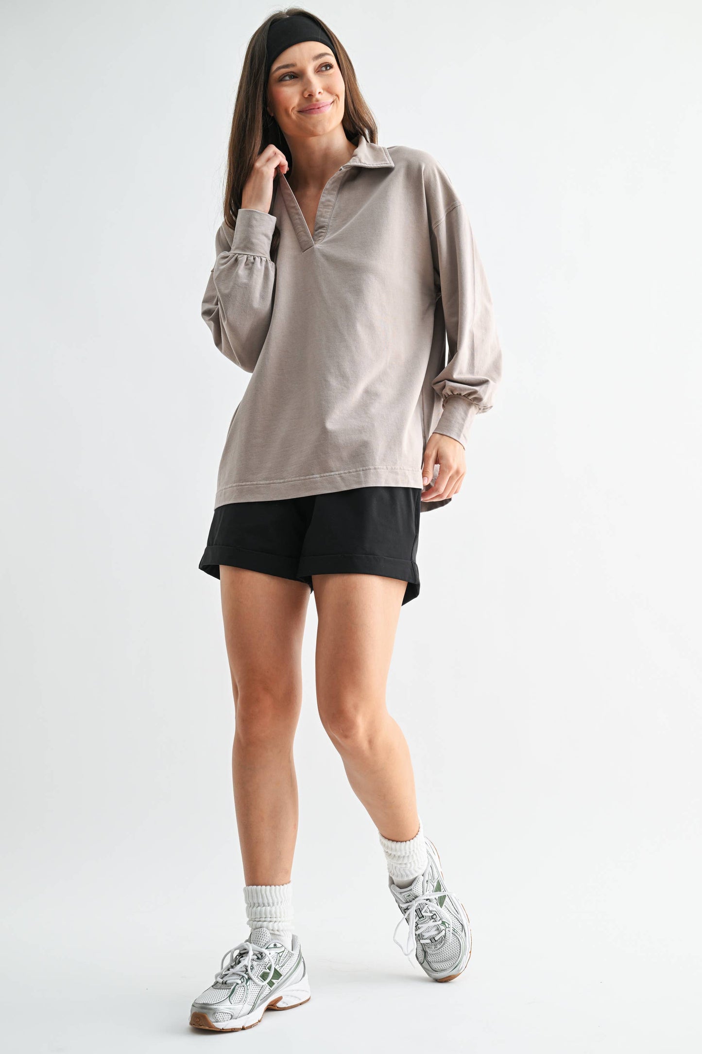 Sunfade Cotton Collared Long Sleeve