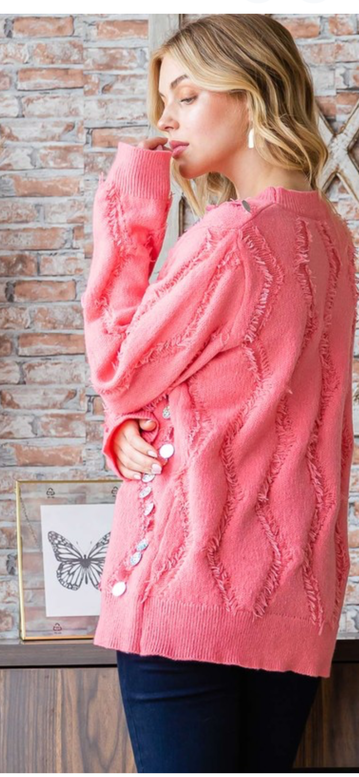 Party pink sparkle sweater