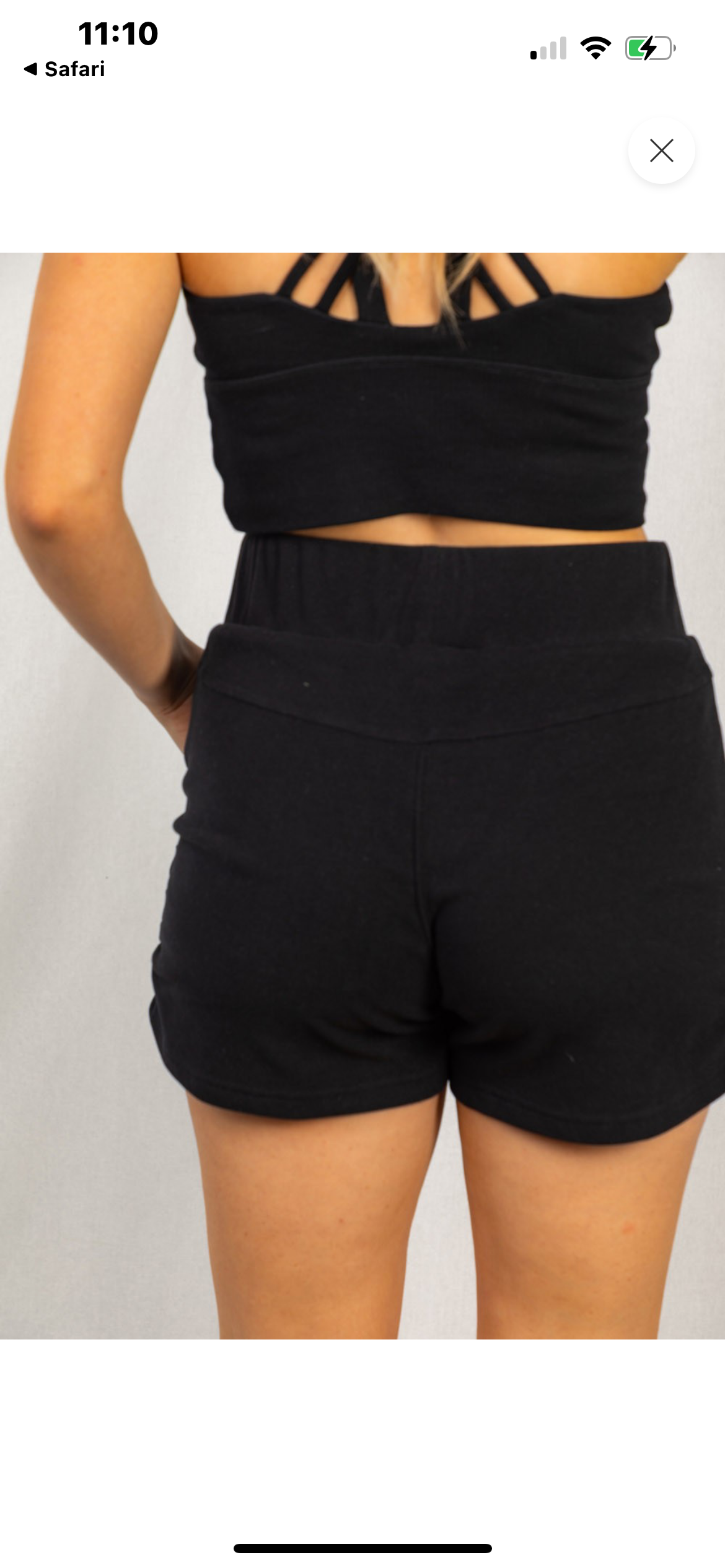 Soft ruched black shorts