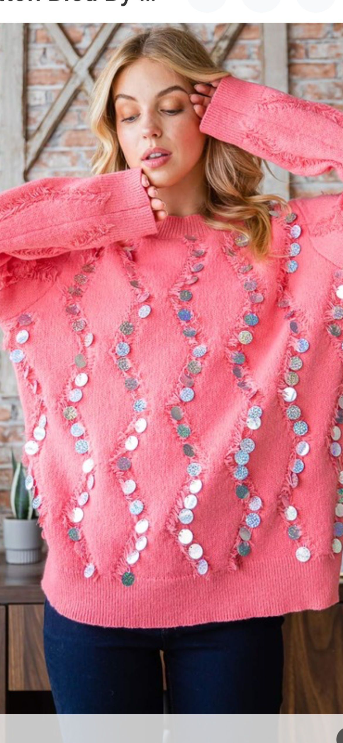 Party pink sparkle sweater