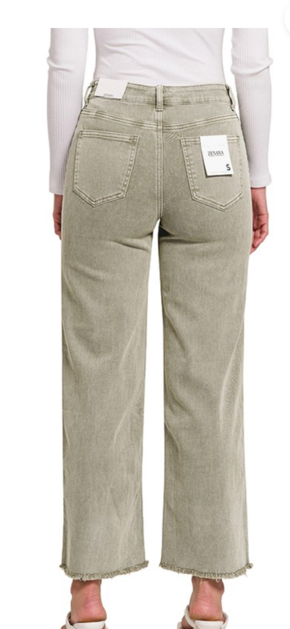 Light olive washed Zenana denim