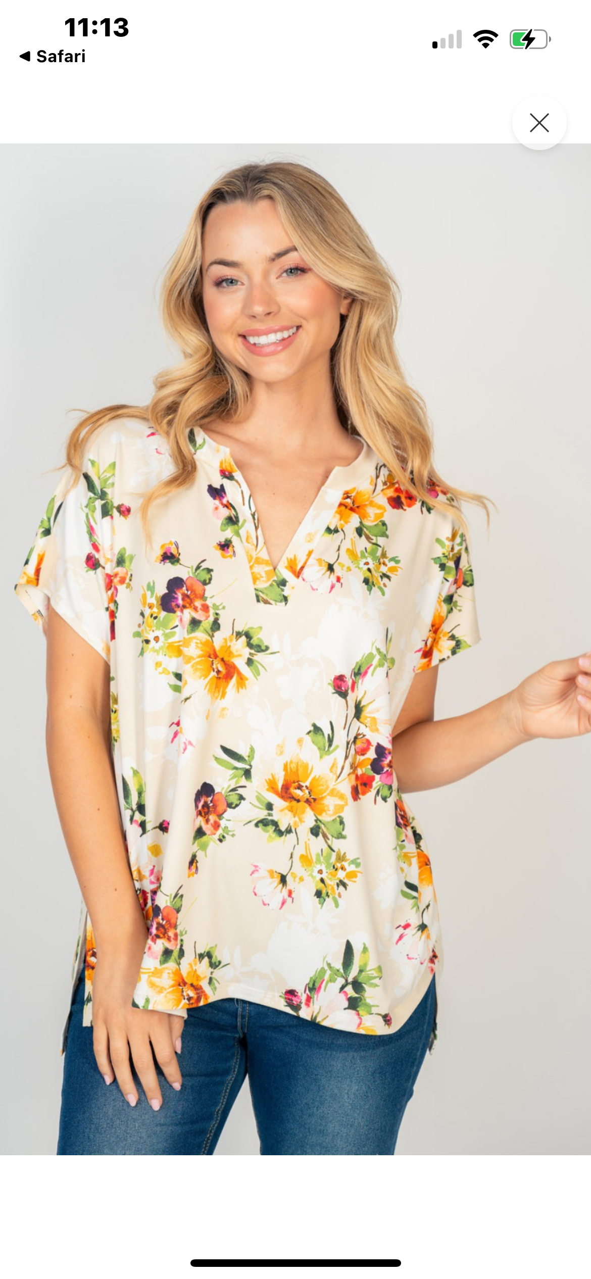 High low floral top Ruth Ann s Retail