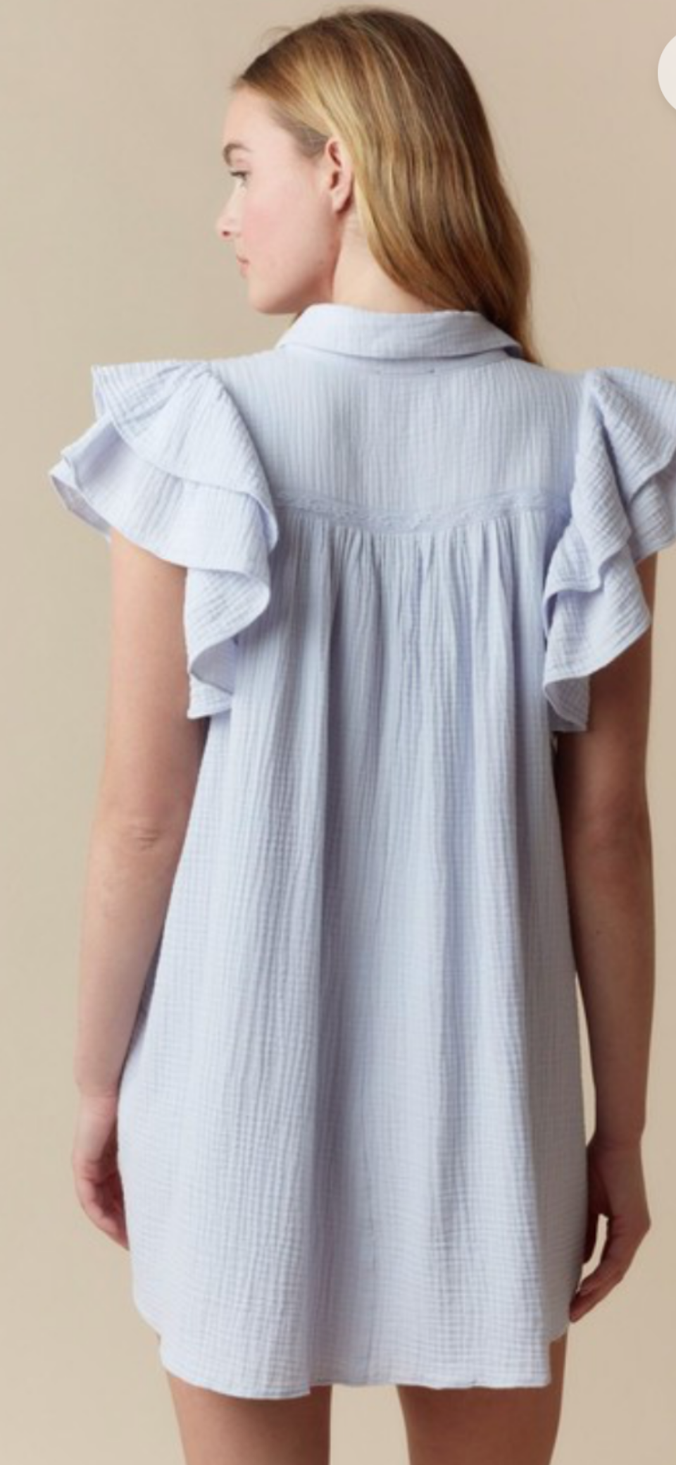 Cotton periwinkle lace detail dress