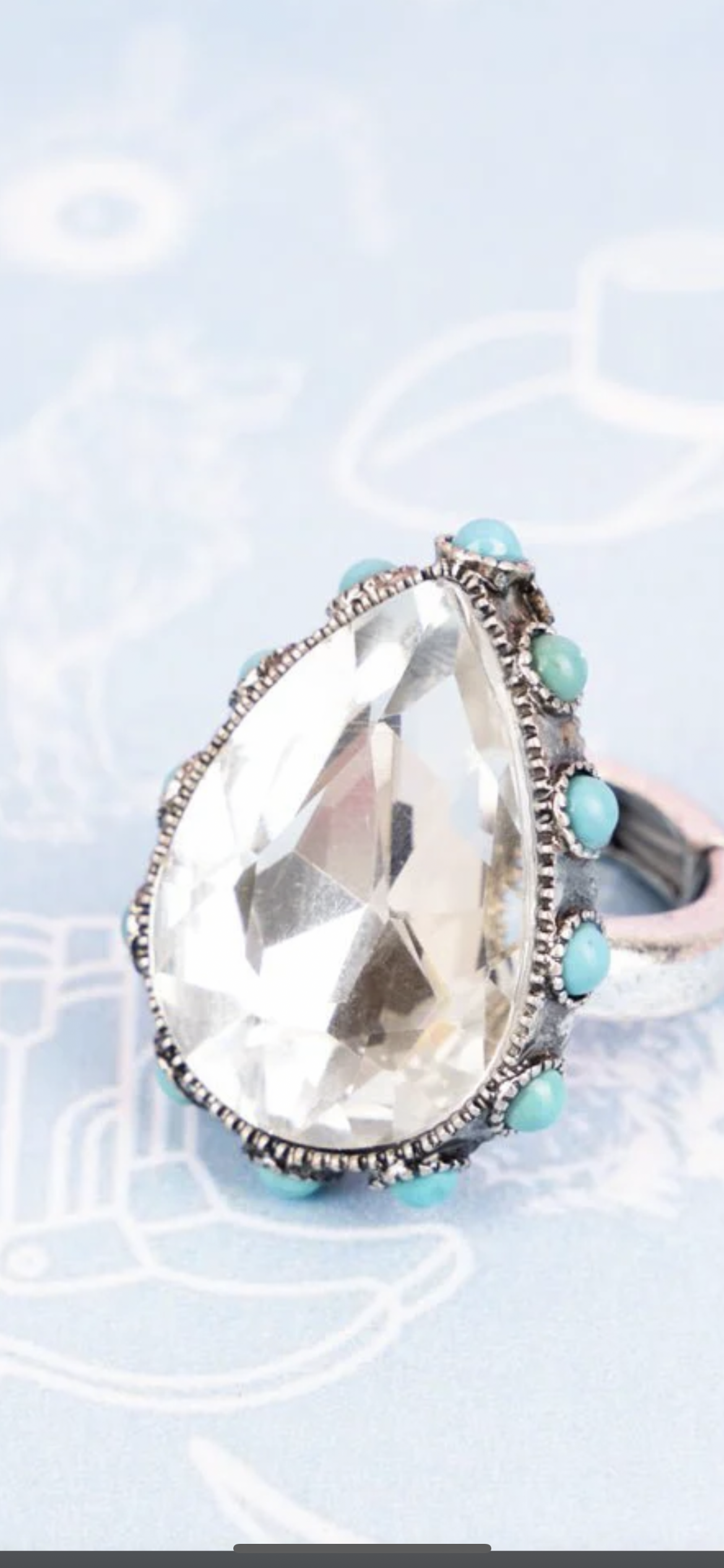 Crystal stone stretch ring