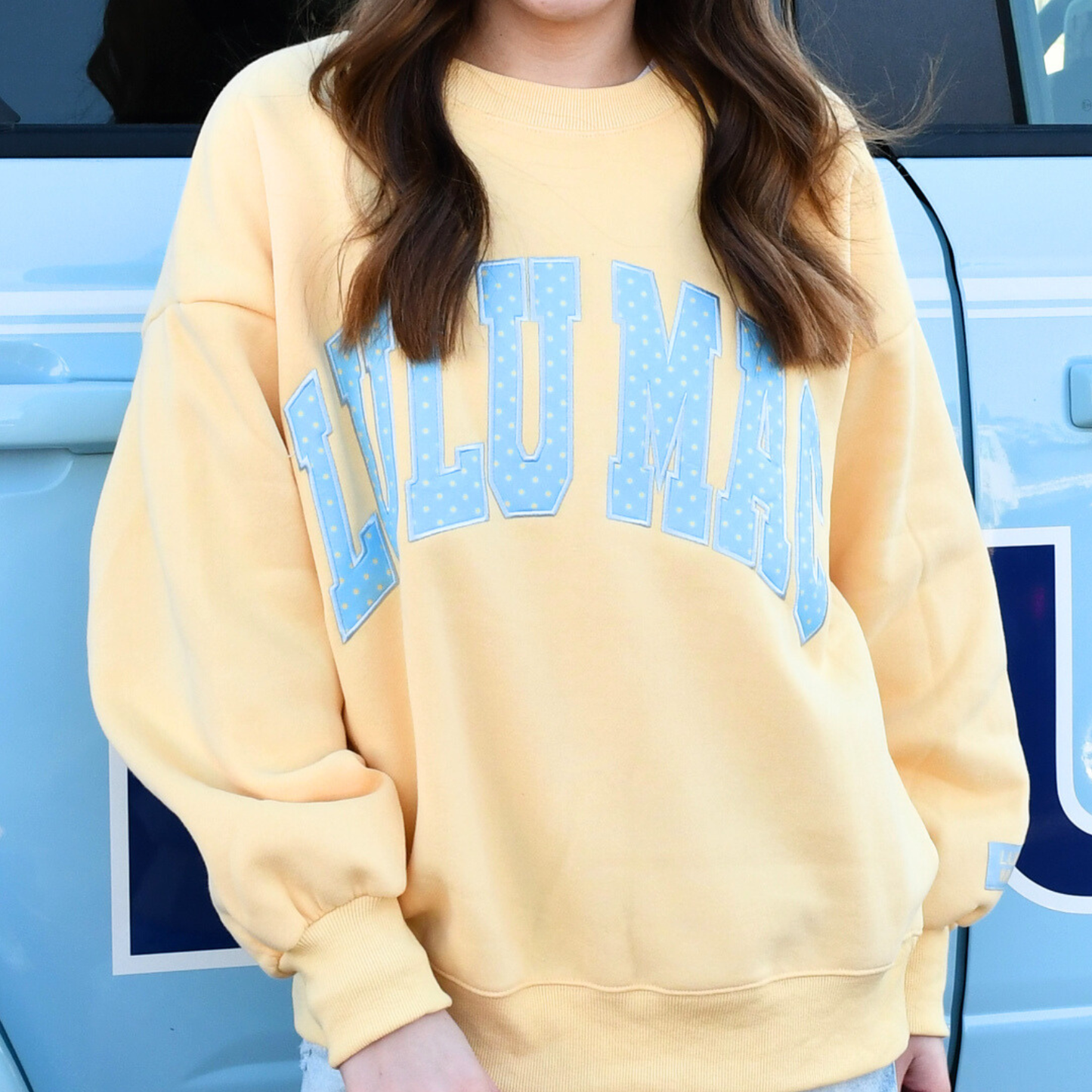 Lulu MacButter/Light Blue Polka Dot Sweatshirti