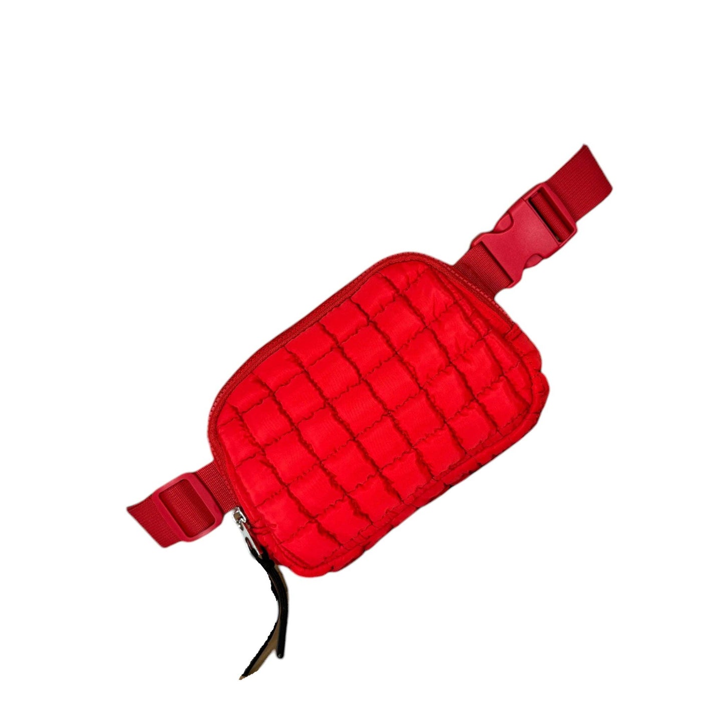 Puffer Quilted Belt Bag Red