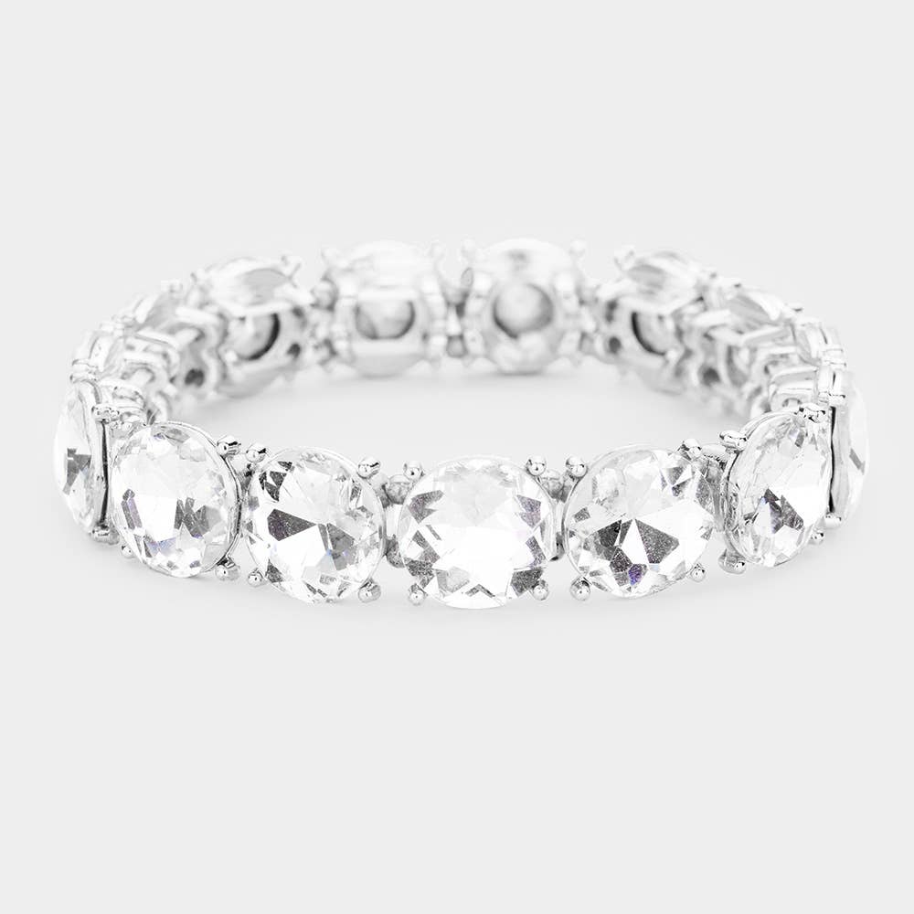Crystal Round Stretch Evening Bracelet: 4J