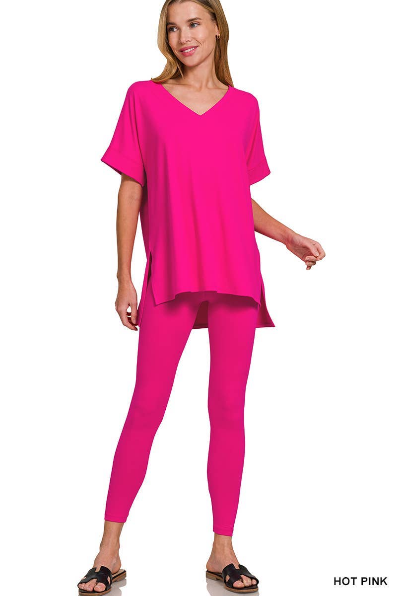 Brushed Dty Microfiber Loungewear Sets 2 colors available