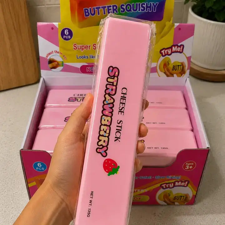 Jumbo Strawberry Butter Squishy Fidget Toy