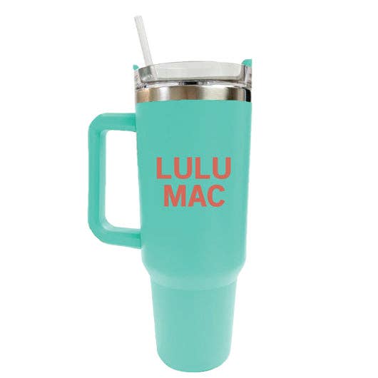 LM Morgan Tumbler Mint with Coral Logo