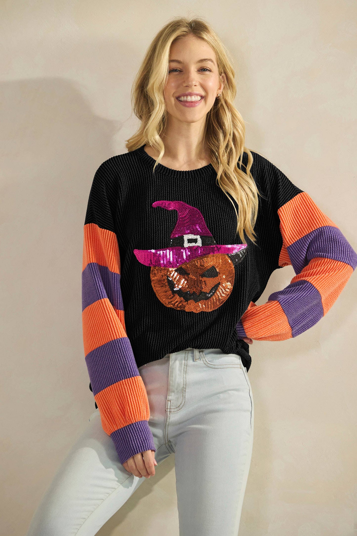 RIB HALLOWEEN PUMKIN PATCH TOP
