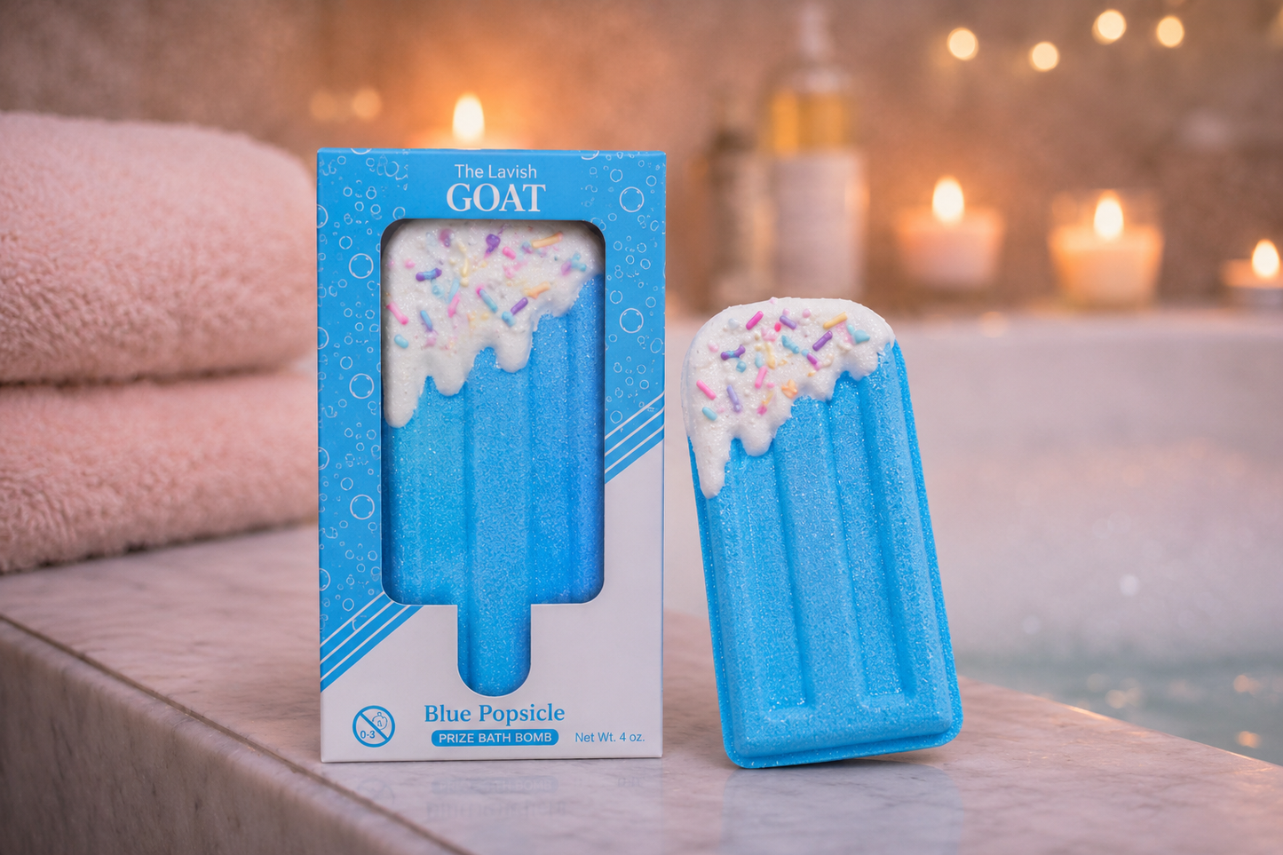 The Lavish Goat - Blue Popsicle Prize Inside Bath Bomb