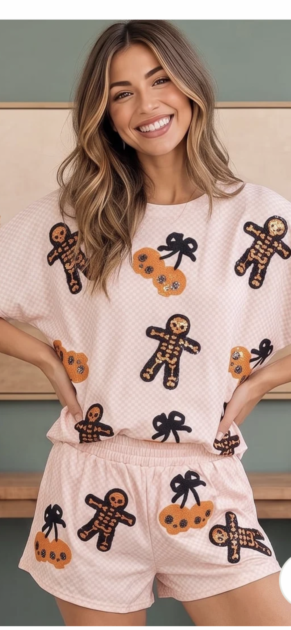 Checkerd scull/skeleton set