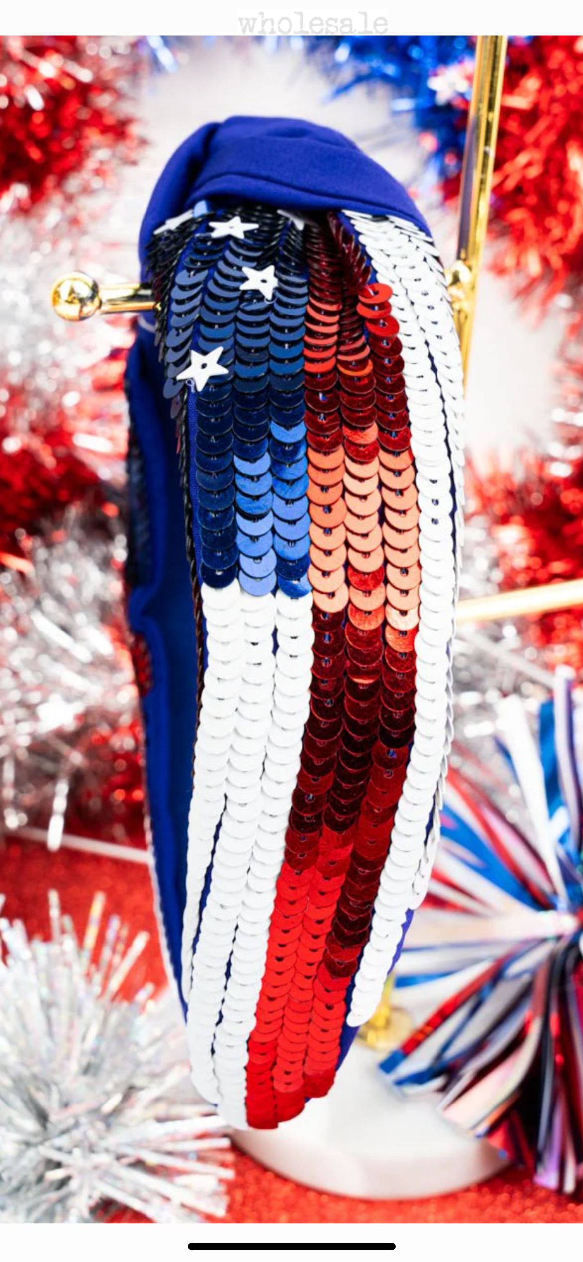 Red/white/blue sequin head accessory