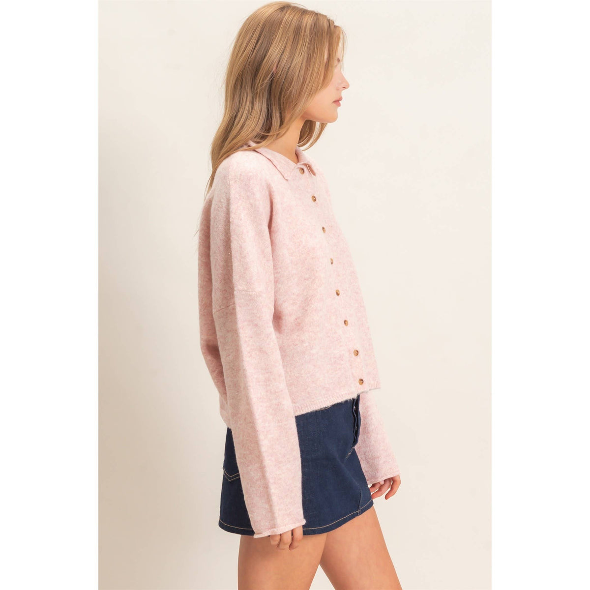 Button-Up Collared Sweater Cardigan