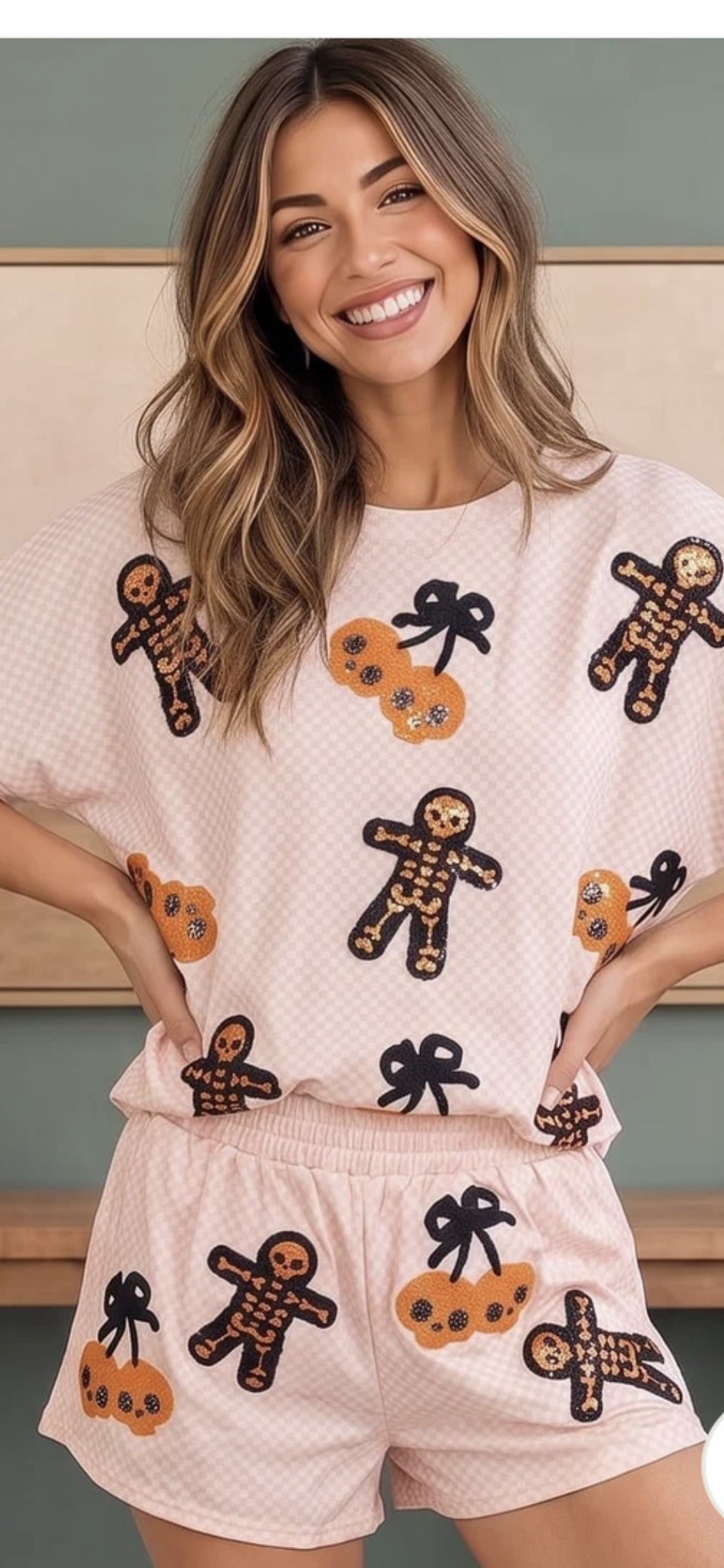 Checkerd scull/skeleton set