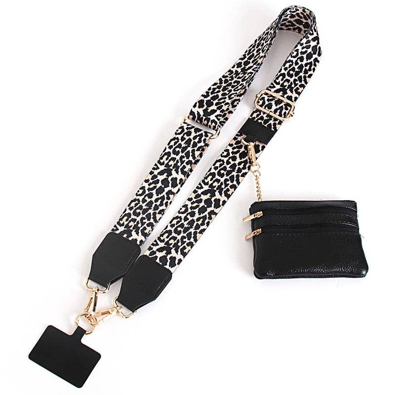 Cell Phone Crossbody Small Leopard Black