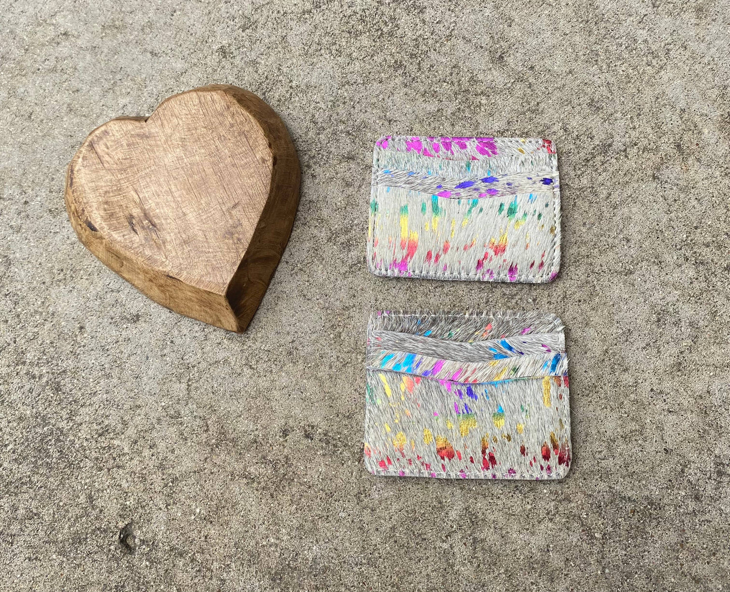 Rainbow Cowhide credit card wallet