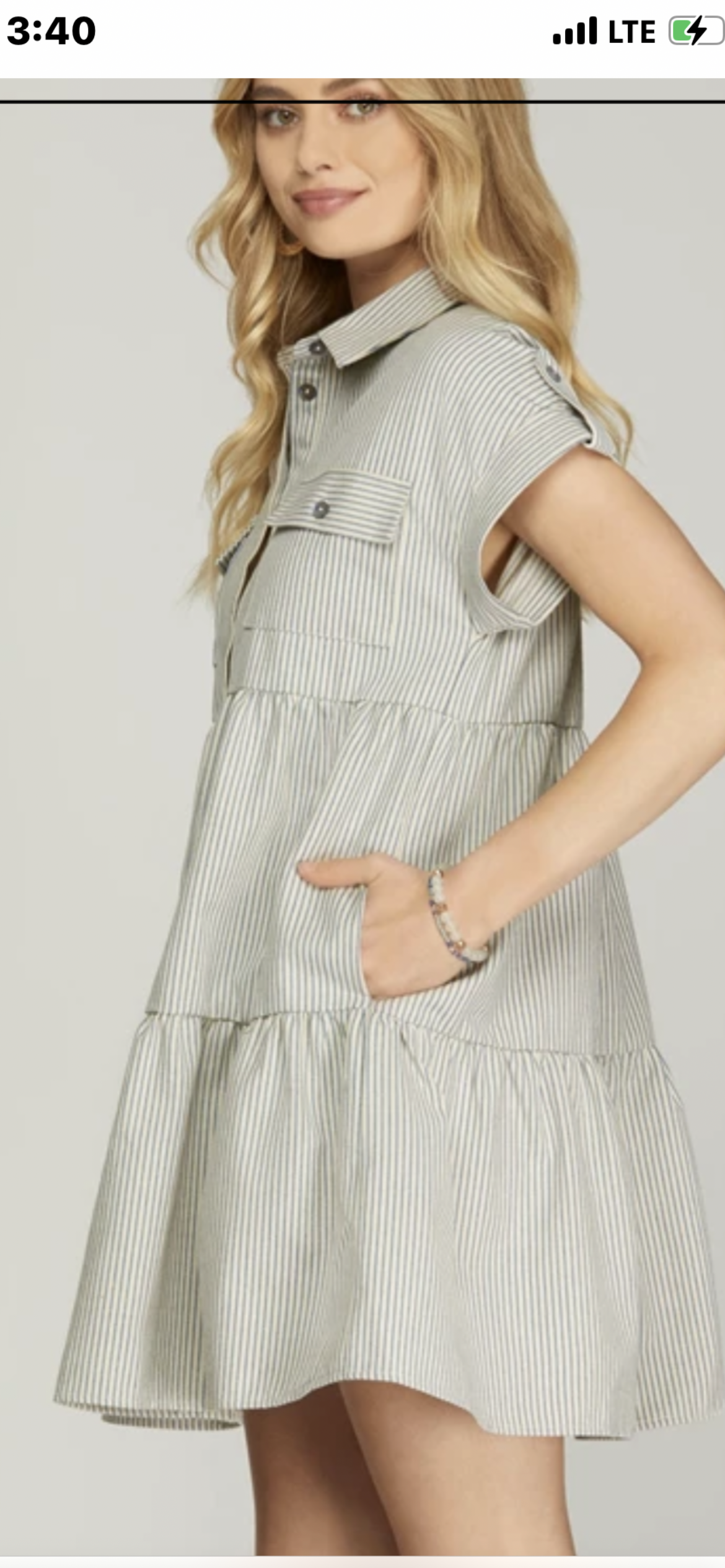 Denim skinny striped dress