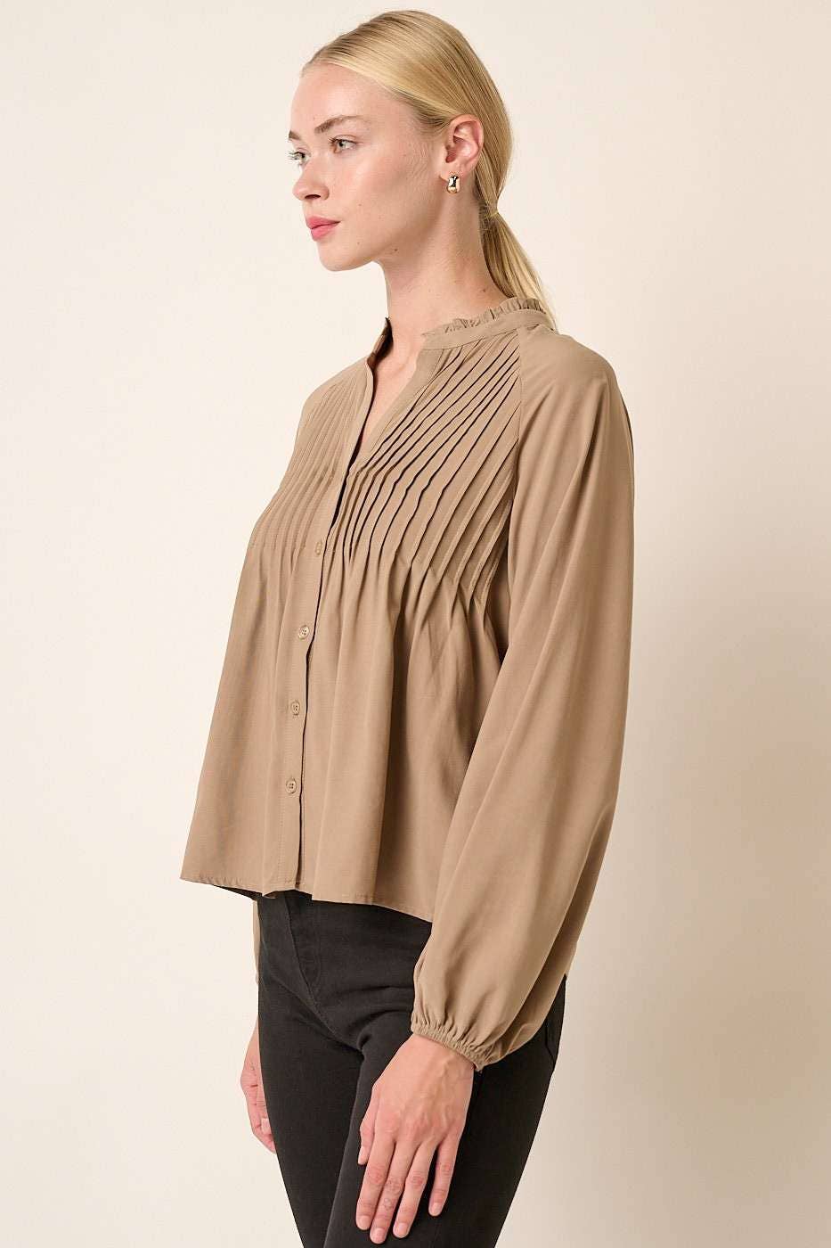 PIN TUCK DETAIL BLOUSE
