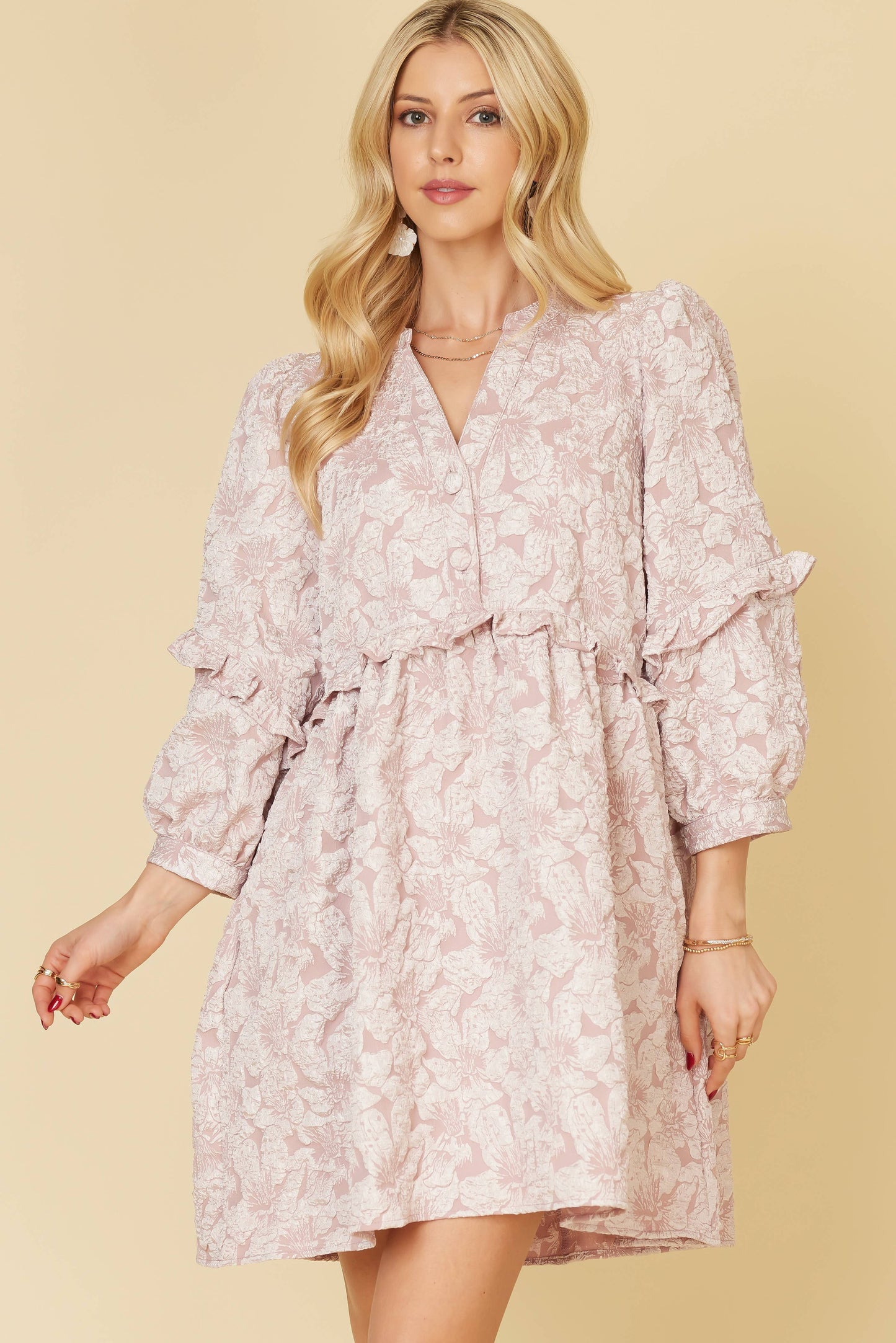 Floral Jacquard Dress