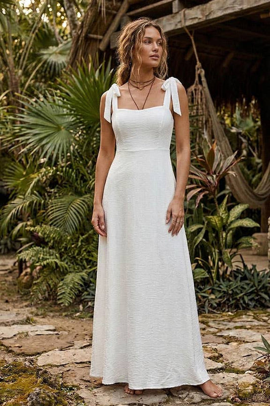 Tie Strap Textured Maxi Dress