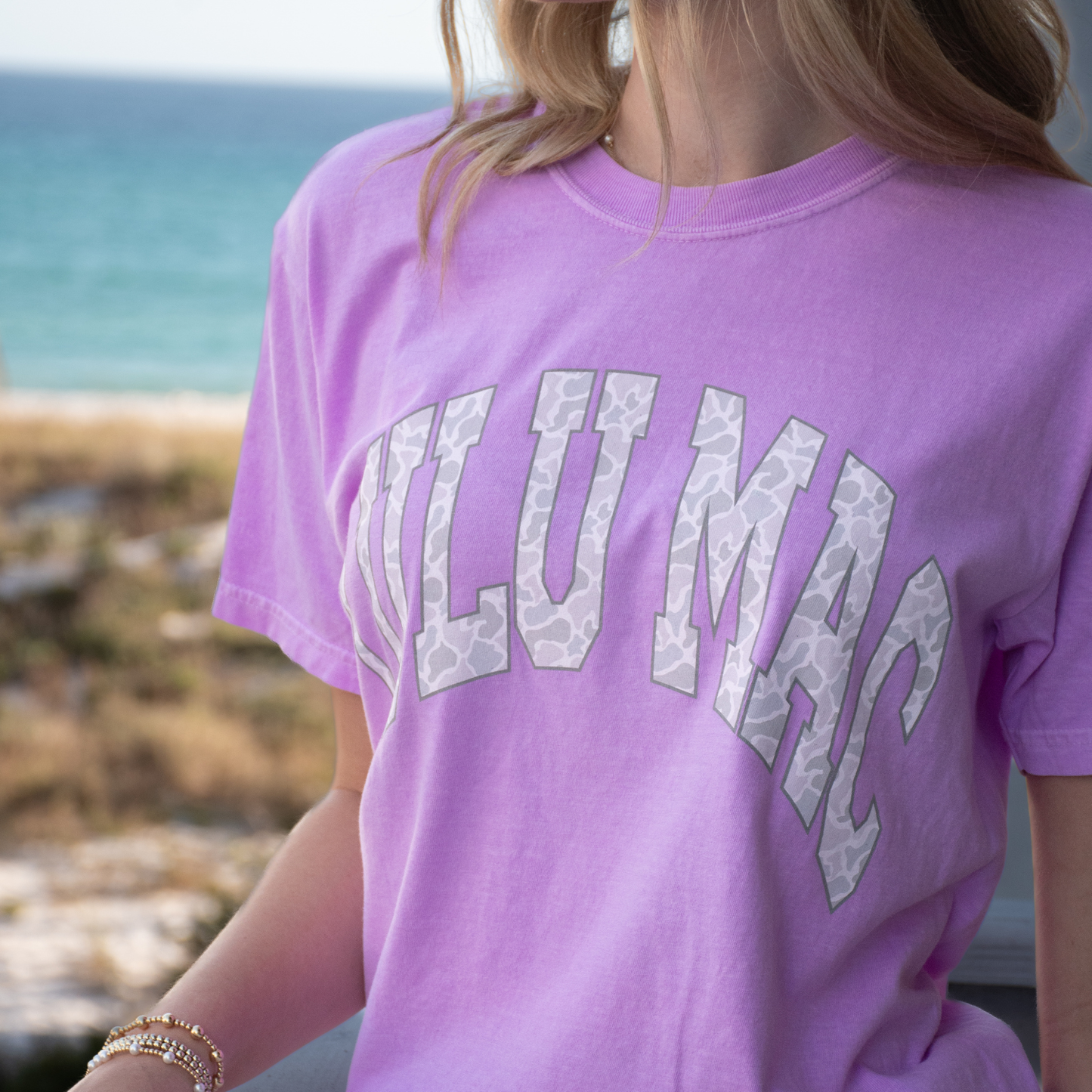Lulu MacCamo Adult Neon Violet Comfort Colors Tee