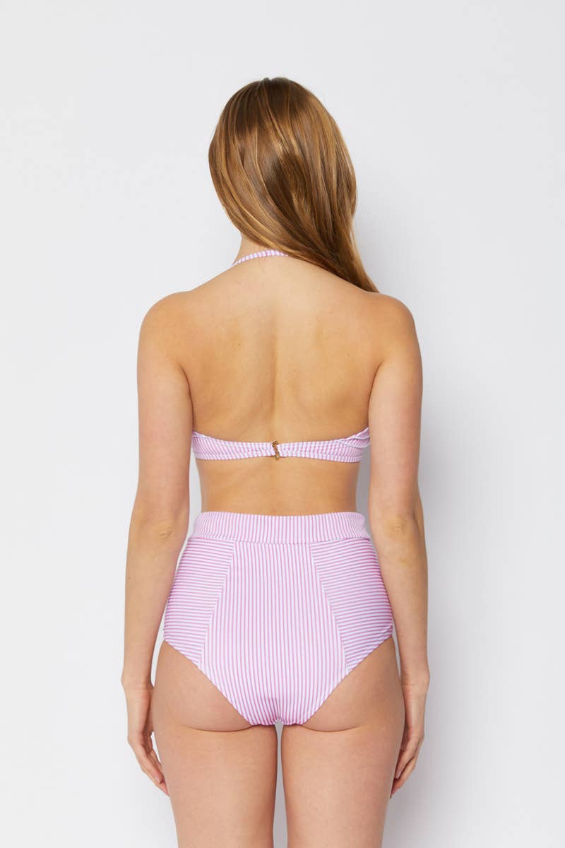 Ruffled bandeau style 2 pcs setStripe Pink