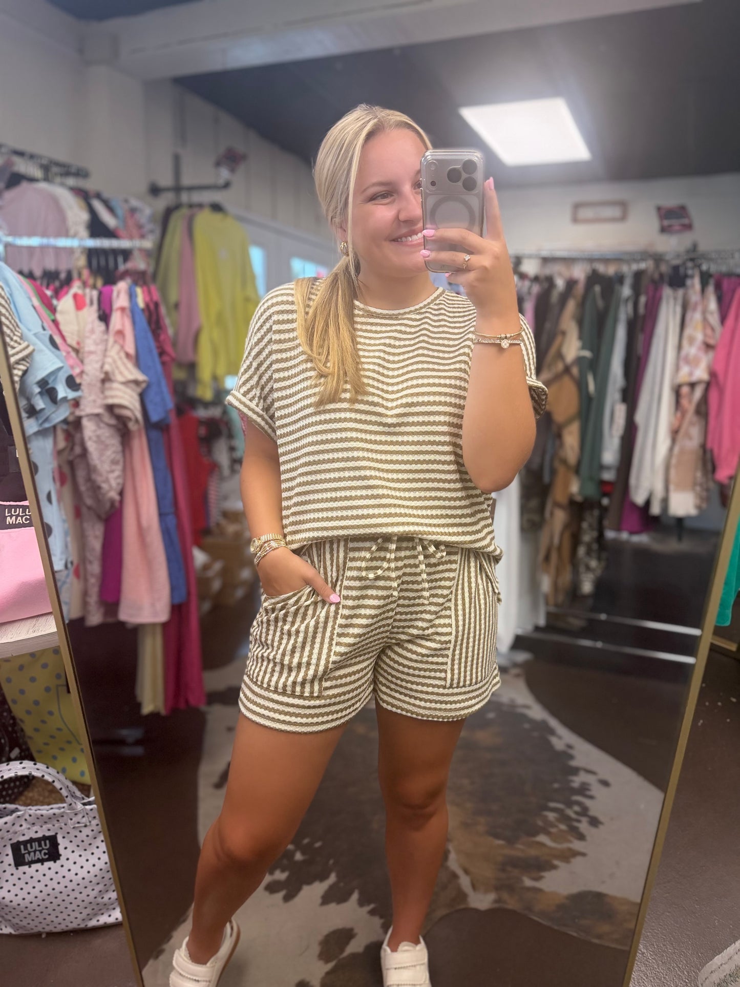 Textured Knit Short 2pcs Set