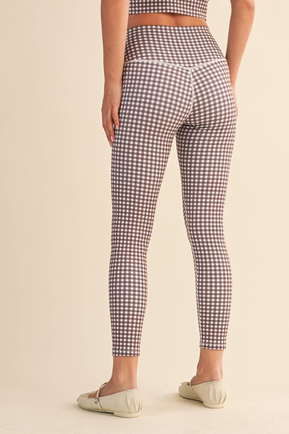 KIMBERLY C - Gingham Print Aligned Performance High-Rise Leggings