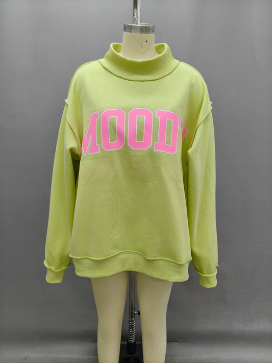 'MOODY & BYE' Reversible Mockneck sweatshirt