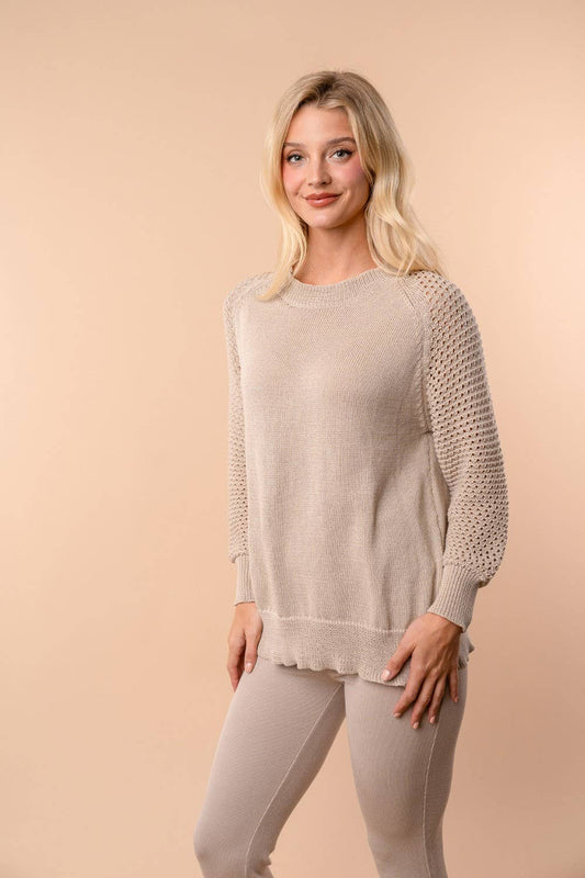 Long Sleeve Solid Knit Pullover