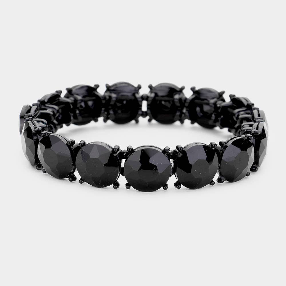 Crystal Round Stretch Evening Bracelet: 4J