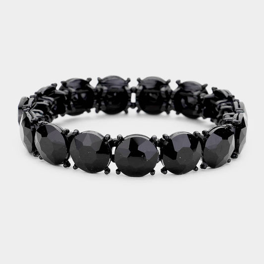 Crystal Round Stretch Evening Bracelet: 4J