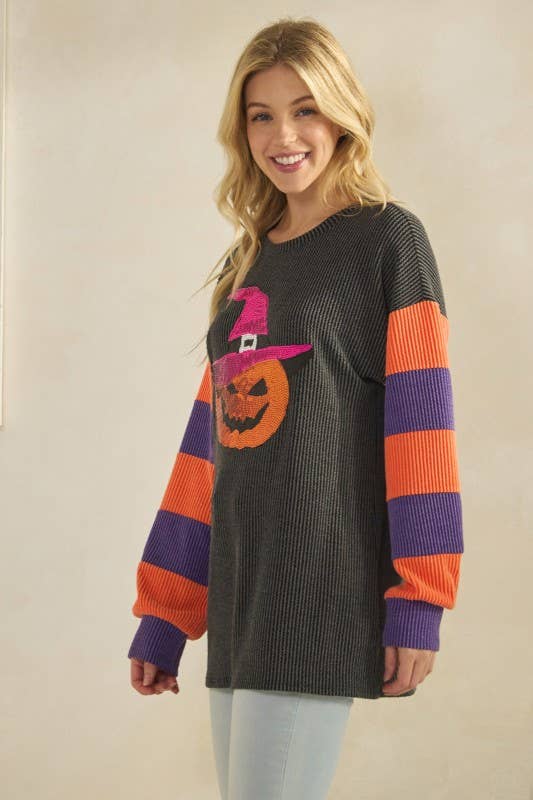 RIB HALLOWEEN PUMKIN PATCH TOP