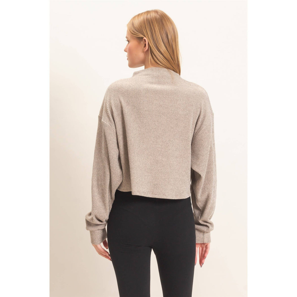 Ribbed Mock Neck Top