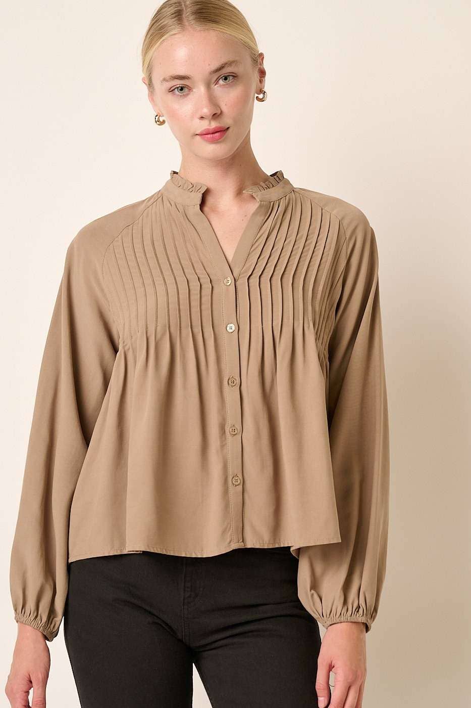 PIN TUCK DETAIL BLOUSE
