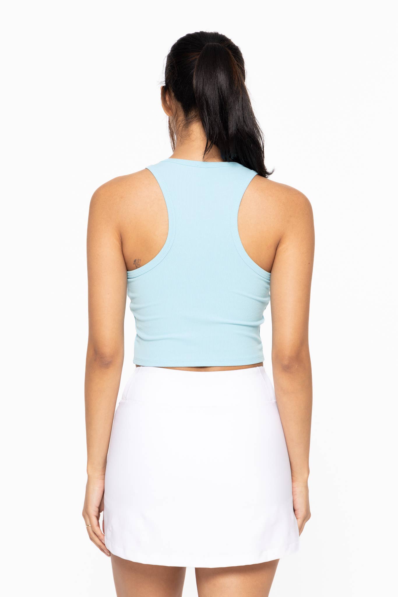 Mono B - Essential Micro-Ribbed Racer Athleisure Tank Top: BRIGHT BLUE / S:M:L (2:2:2)