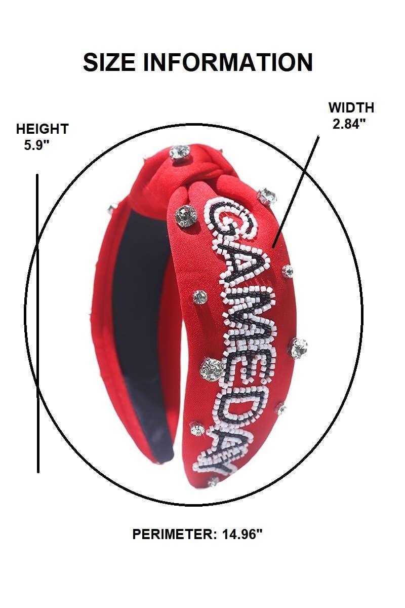 Game Day Team Spirit Rhinestone Headband: HOT PINK / 1 (ONE SIZE)
