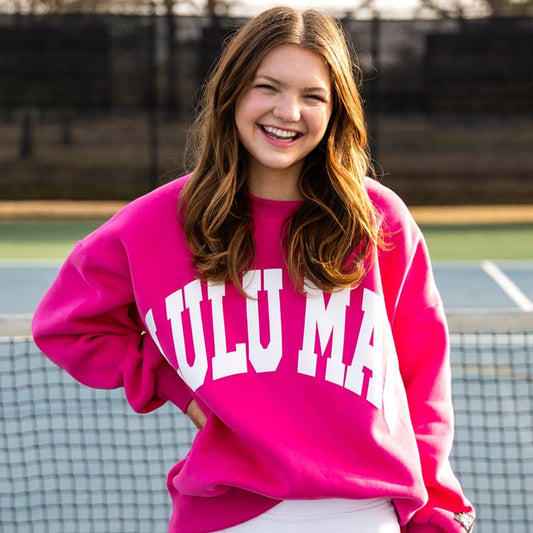 Lulu Mac Sweatshirt Hot Pink/White