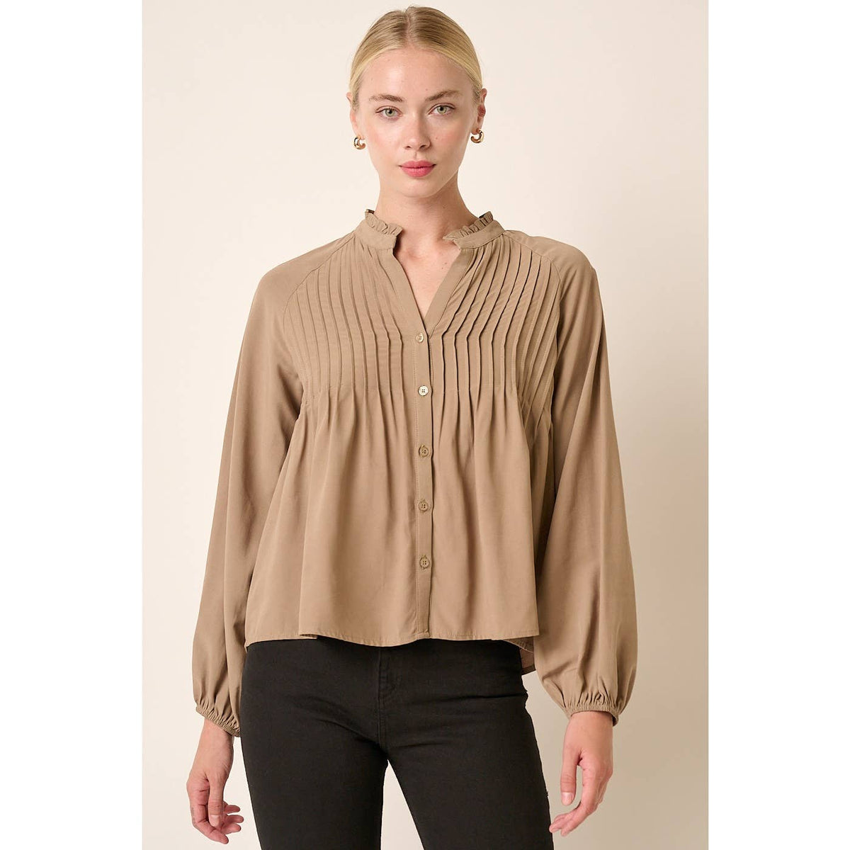 PIN TUCK DETAIL BLOUSE