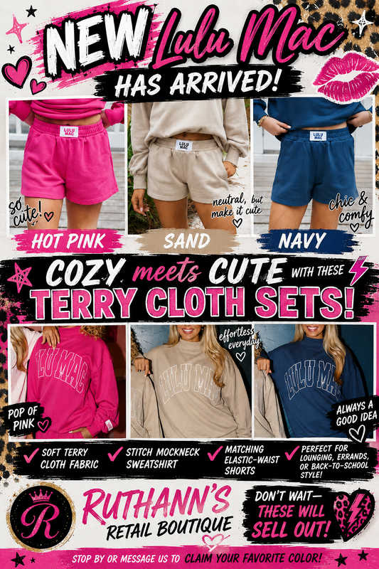Lulu Mac terry shorts sand