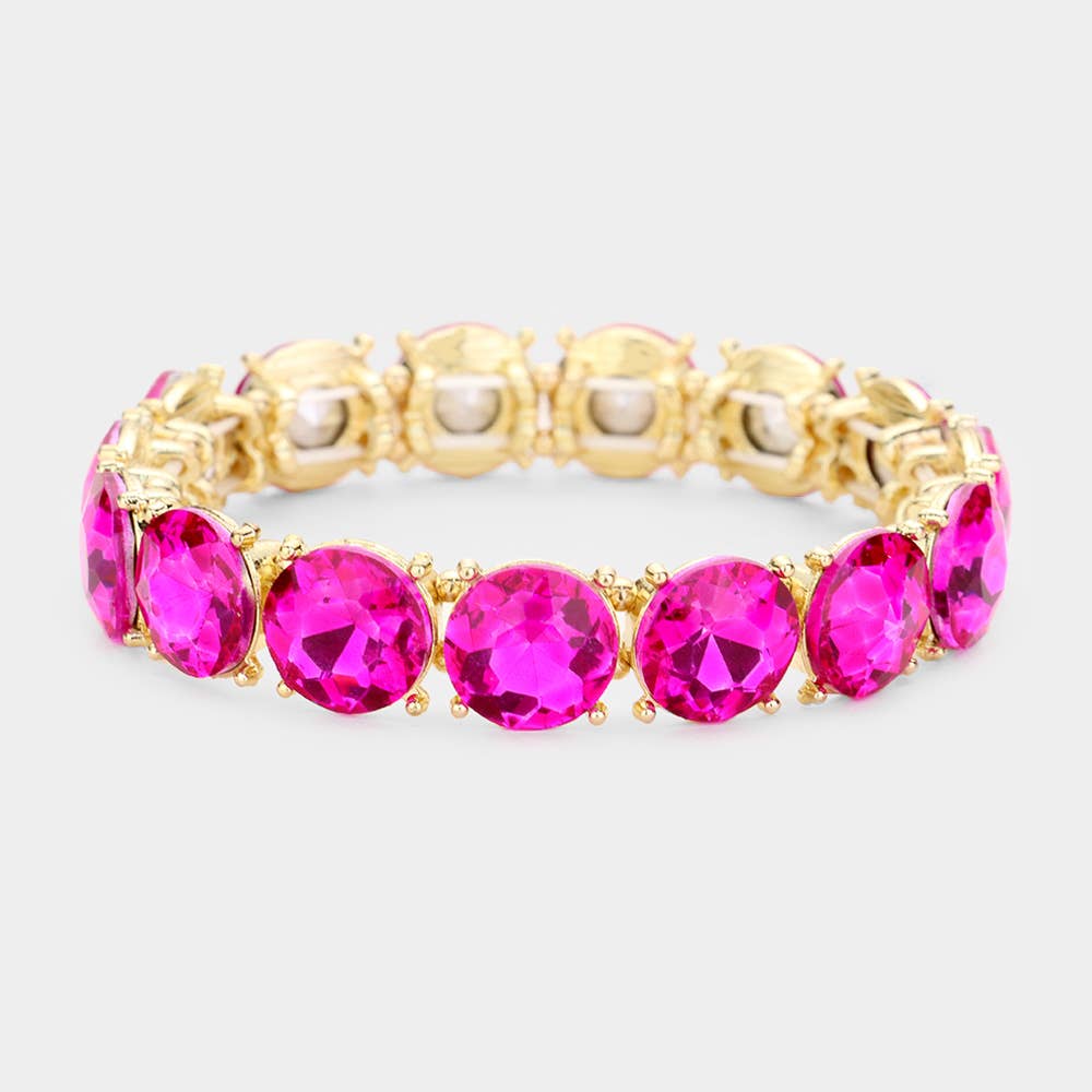 Crystal Round Stretch Evening Bracelet: 4J