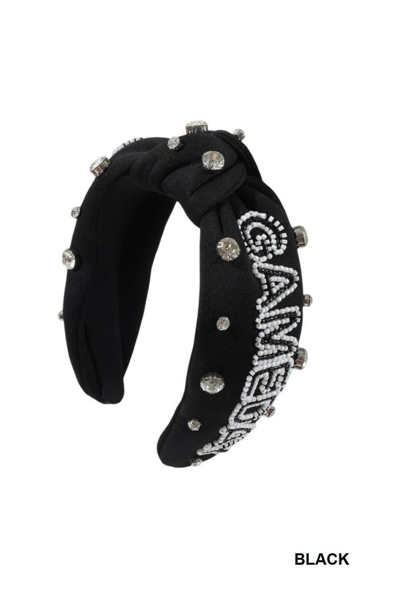 Game Day Team Spirit Rhinestone Headband: HOT PINK / 1 (ONE SIZE)