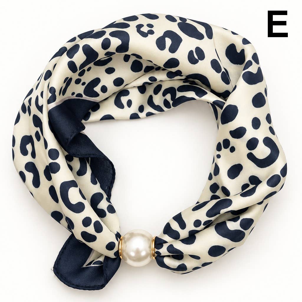 - Silk Feel Pearl Magnetic Clasp Scarf Necklace